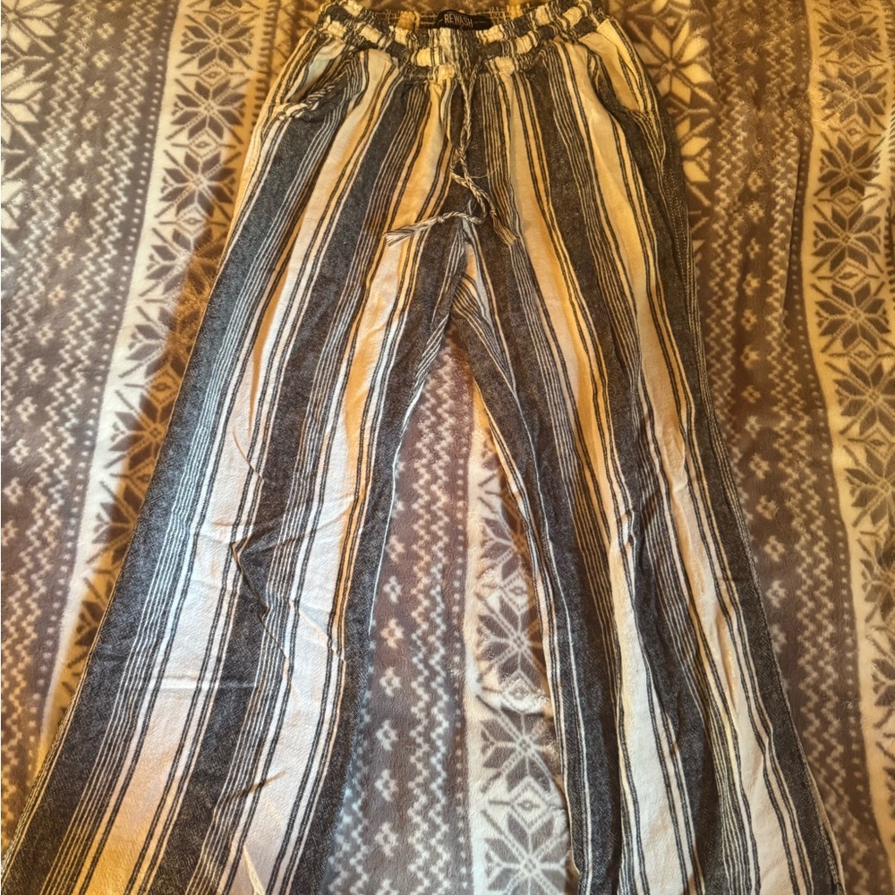 Rewash Black and White Striped Pants